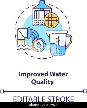 Improved water quality concept icon Stock Vector