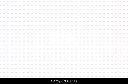 Grid paper. Dotted grid on white background. Abstract dotted transparent illustration with dots. White geometric pattern for school, copybooks Stock Vector