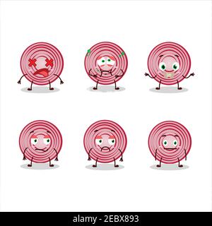 Slice of beet cartoon character with nope expression. Vector illustration Stock Vector