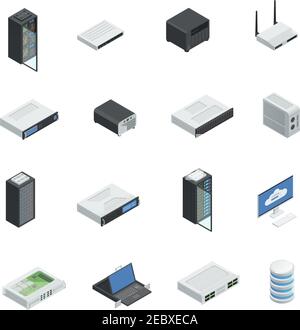 Isometric set of storage racks equipment and worker carrying box ...