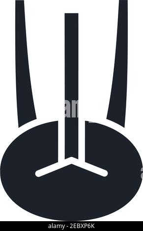 Kohlrabi icon. Black isolated silhouette. Fill solid icon. Modern design. Vector illustration. Vegetables. Stock Vector