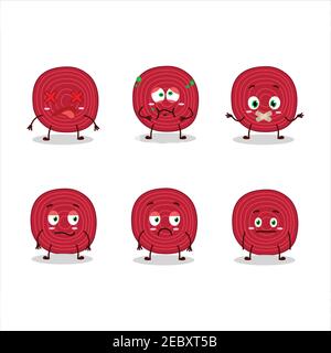 Slice of beet cartoon character with nope expression. Vector illustration Stock Vector