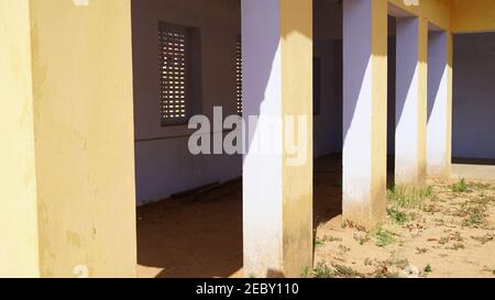 Elements of architectural decorations of buildings, columns, pommel and patterns. Ancient buildings closeup. Stock Photo