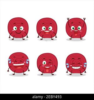 Cartoon character of slice of beet with smile expression. Vector illustration Stock Vector