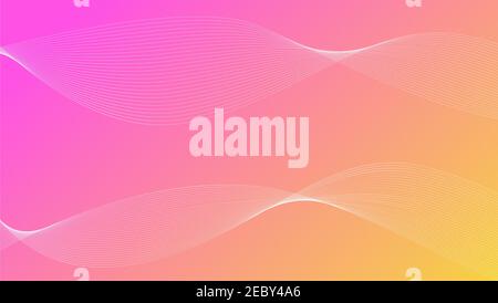 pink yellow colorful abstract wave vector illustration background Stock Vector