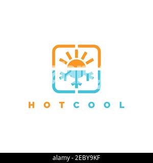 Hot and cool logo design illustration vector template Stock Vector