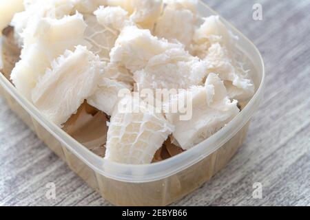 Cleaned beef Honeycomb tripe ready for cooking Stock Photo