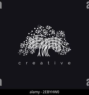 Elegant tree logo design symbol illustration vector template Stock Vector