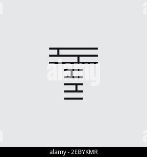 Construction letter T with brick illustration logo design vector template Stock Vector