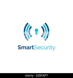 Smart security logo design symbol vector template Stock Vector