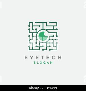 Eye technology logo design symbol vector template Stock Vector