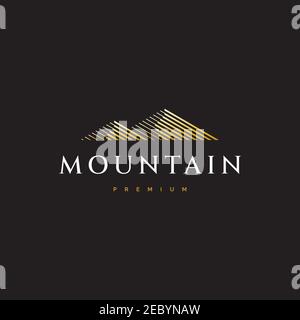 Premium mountain logo design illustration vector template Stock Vector