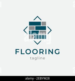 Flooring logo design inspiration vector template Stock Vector