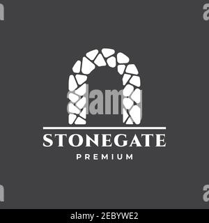 creative gate logo design vector template. retro gate symbol Stock Vector