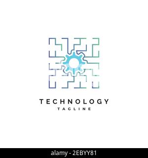 Technology logo design symbol vector template Stock Vector