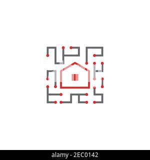 Home technology logo design inspiration vector template Stock Vector