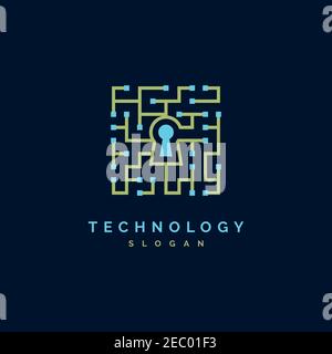 Security technology logo design inspiration vector template Stock Vector