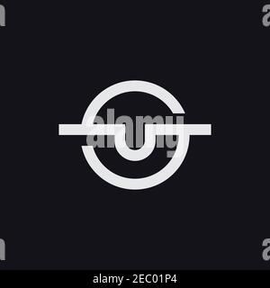 Initials S U letter logo design symbol vector template Stock Vector