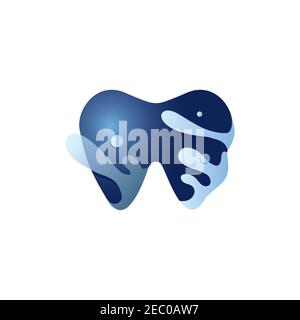 Dental with water illustration logo design symbol vector template Stock Vector