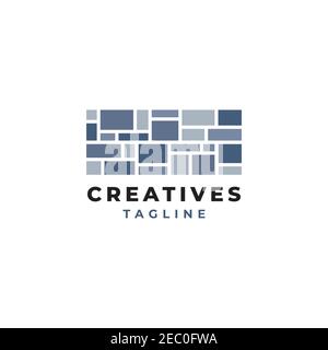 Creative stone logo design illustration vector template Stock Vector