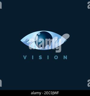 Eye water illustration logo design symbol vector template Stock Vector
