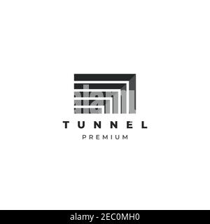 Tunnel logo design illustration vector template Stock Vector
