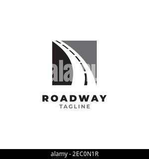 Road way logo design symbol vector template Stock Vector