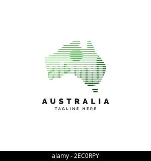 Australia forest illustration logo design vector template Stock Vector