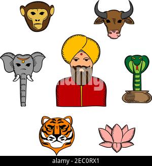 indian national symbols clipart