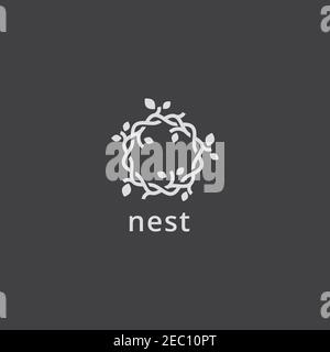 Creative nest logo design inspiration vector template Stock Vector