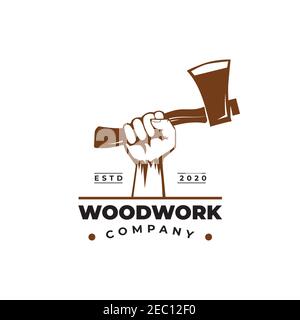Hand axe symbol logo design vector template Stock Vector