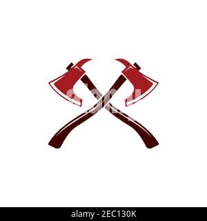 Cross axe symbol logo design vector template Stock Vector