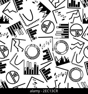 Business Charts Seamless Icon Pattern Background Stock Vector by