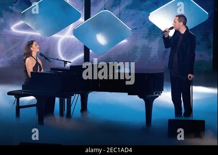 Grand Corps Malade and Camille Lellouche perform during the 36th Victoires de la Musique at la Seine Musicale on February 12, 2021 in Boulogne-Billancourt, France. Photo by David Niviere/ABACAPRESS.COM Stock Photo