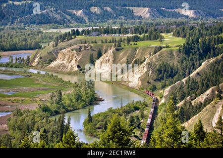 The Springs Golf Club above the Columbia Valley, Radium, British Columbia, Canada. Stock Photo