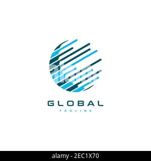 Globe world illustration logo design symbol vector template Stock Vector