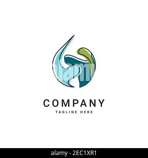 Creative water logo design symbol vector template Stock Vector