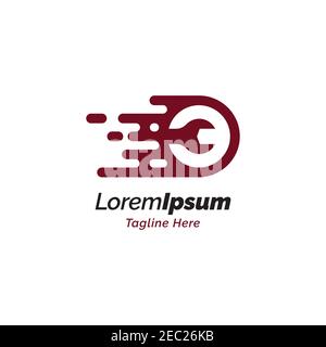Quick service logo design illustration symbol vector template Stock Vector