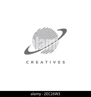 Creative planet logo design inspiration symbol vector template Stock Vector