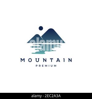 Mountain logo design illustration vector template Stock Vector