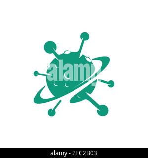 Virus symbol logo design illustration vector template Stock Vector