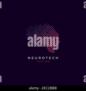 Brain logo design inspiration vector template Stock Vector
