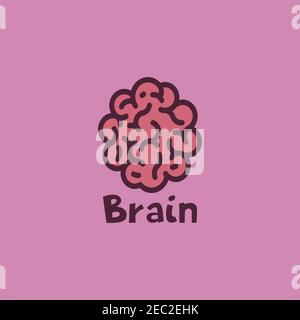 Brain symbol illustration vector template Stock Vector