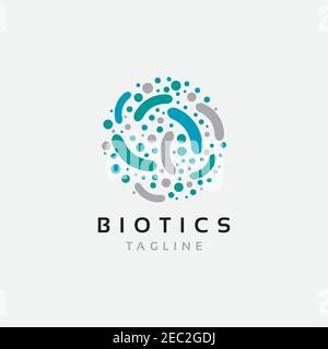 bacterial logo design symbol illustration vector template Stock Vector