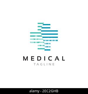 Medical cross logo design symbol inspiration vector template Stock Vector