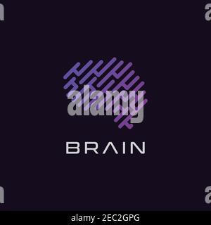 Brain logo design inspiration vector template Stock Vector