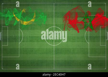 Morocco vs Mauritania Soccer Match, national colors, national flags ...