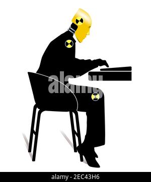 Dummy in the home office, cut out - neutral background vector illustration Stock Vector