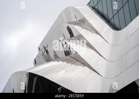 Birmingham John Lewis department store located in Grand Central Station modern chrome design building glass and futuristic structure Stock Photo