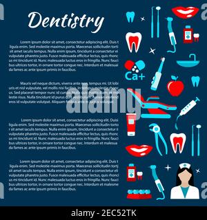 Dental health flat infographics with teeth brushing scheme vector ...